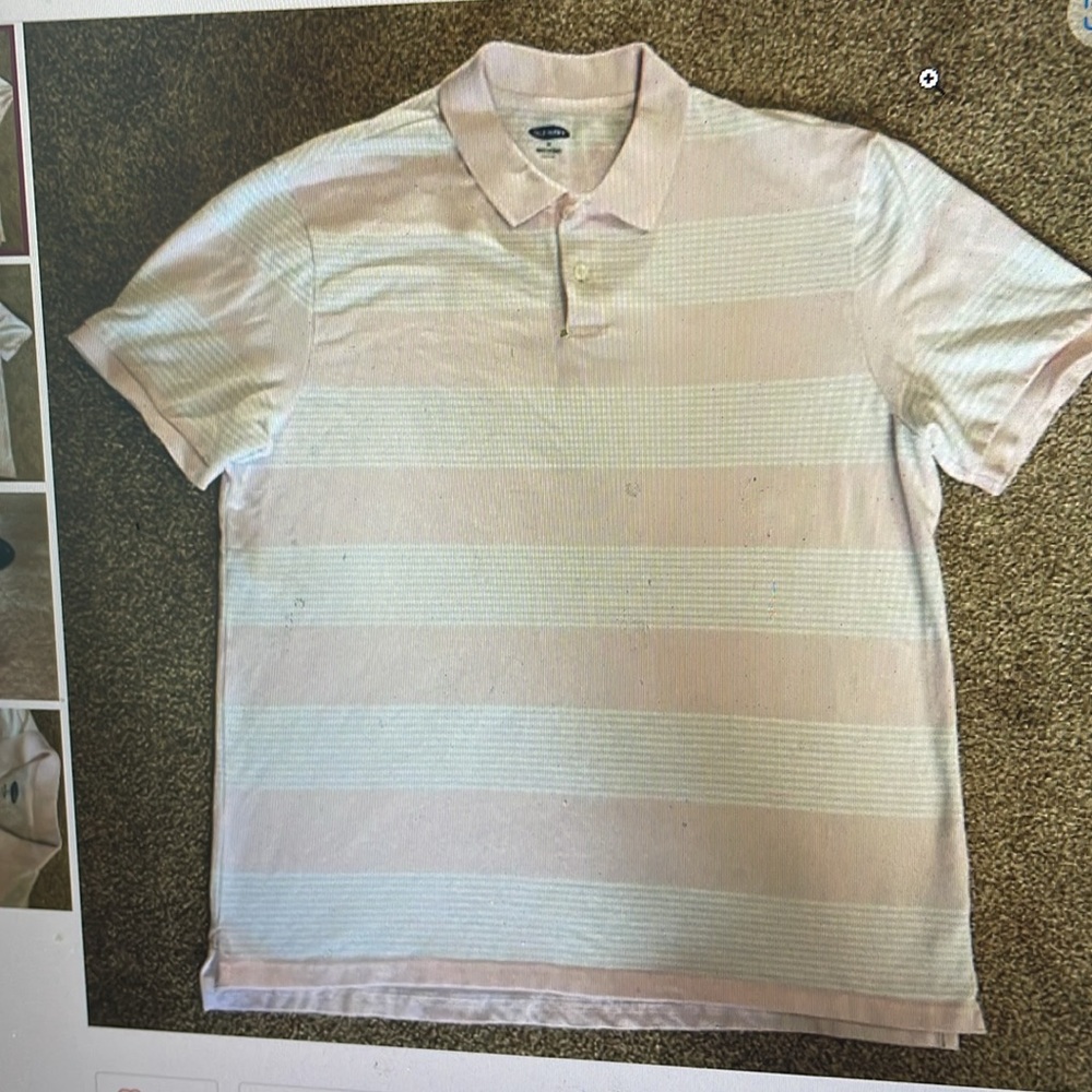 Old Navy Built in flex pink striped polo XL